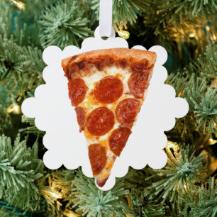Adorno De Papel rebanada de pizza de pepperoni clásica de Slippery