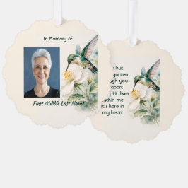 Adorno De Papel Recuerdo conmemorativo colibrí flores blancas