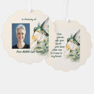 Adorno De Papel Recuerdo conmemorativo colibrí flores blancas