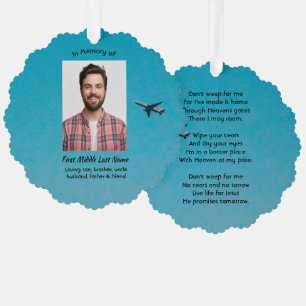 Adorno De Papel Recuerdo conmemorativo cristiano Avión piloto vola