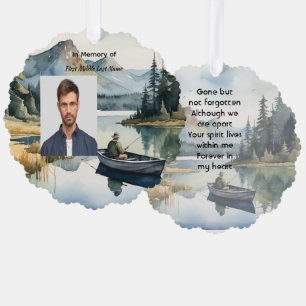 Adorno De Papel Recuerdo conmemorativo lago de pesca en barca