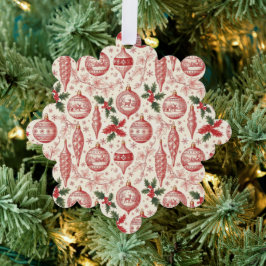 Adorno De Papel Red Toile Chinoiserie Christmas Ornaments