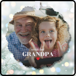 Adorno De Papel Regalo de foto del mejor abuelo del mundo para abu