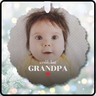 Adorno De Papel Regalo de Foto del Mejor Abuelo del Mundo para Abu