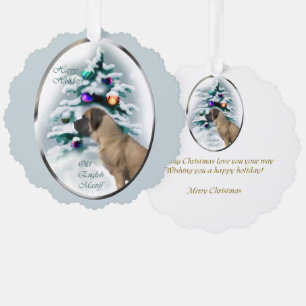 Adorno De Papel Regalos de antiguos Navidades de castiff ingleses