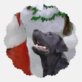 Adorno De Papel Regalos de Labrador Recuperador de Navidades