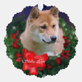 Adorno De Papel Regalos de los Navidades Inu de Shiba