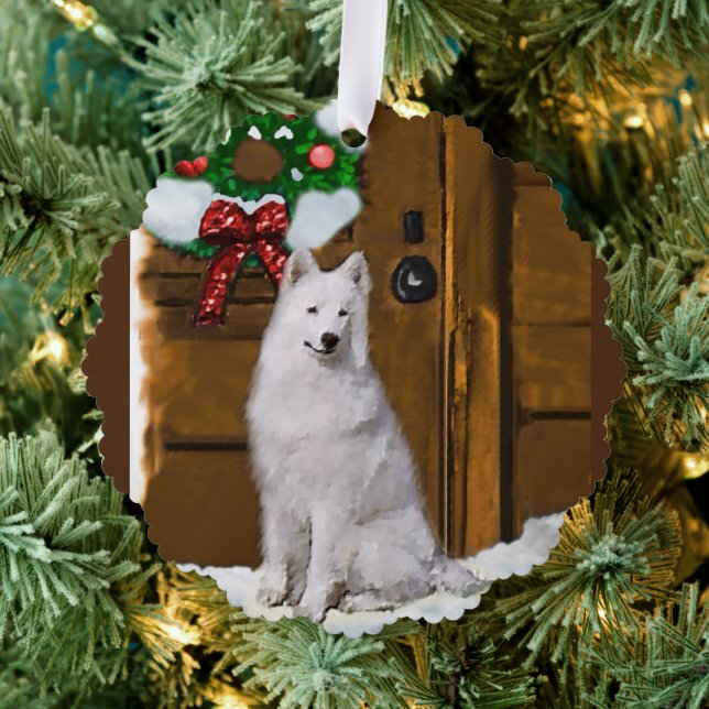 Adorno De Papel Regalos de Navidad de Samoyedo (Insitu (árbol))