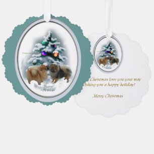 Adorno De Papel Regalos de Navidad para Pomerania