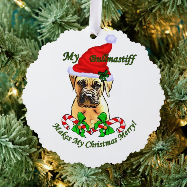 Adorno De Papel Regalos de Navidades Bullmastiff (Insitu (árbol))