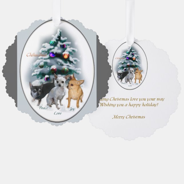Adorno De Papel Regalos de Navidades de Chihuahua (Anverso/Reverso)