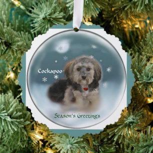 Adorno De Papel Regalos de Navidades de Cockapoo