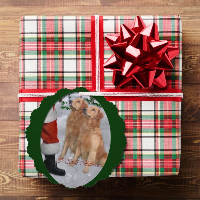 Adorno De Papel Regalos de Navidades de Golden Retriever (Insitu (Regalo))