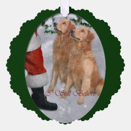 Adorno De Papel Regalos de Navidades de Golden Retriever