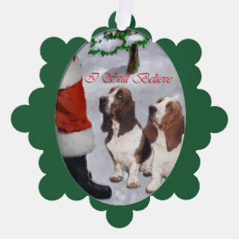 Adorno De Papel Regalos de Navidades de Hound Basset