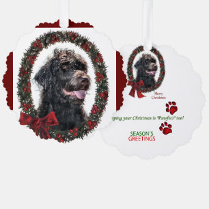 Adorno De Papel Regalos de Navidades de Labradoodle