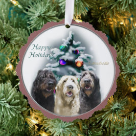 Adorno De Papel Regalos de Navidades de Labradoodle