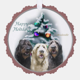 Adorno De Papel Regalos de Navidades de Labradoodle