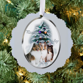 Adorno De Papel Regalos de Navidades de Sheepdog de Shetland