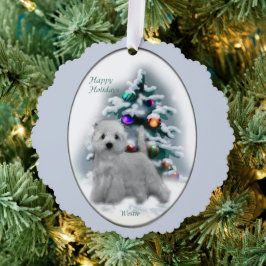 Adorno De Papel Regalos de Navidades de West Highland White Terrie