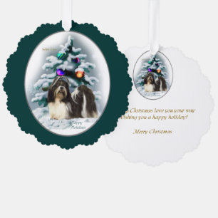 Adorno De Papel Regalos de Navidades shih tzu