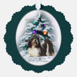 Adorno De Papel Regalos de Navidades shih tzu