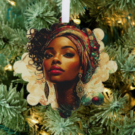 Adorno De Papel Reina Afrocentrica de Navidad