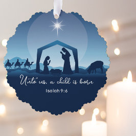 Adorno De Papel Religious Christmas Bible Verse Nativity Scene