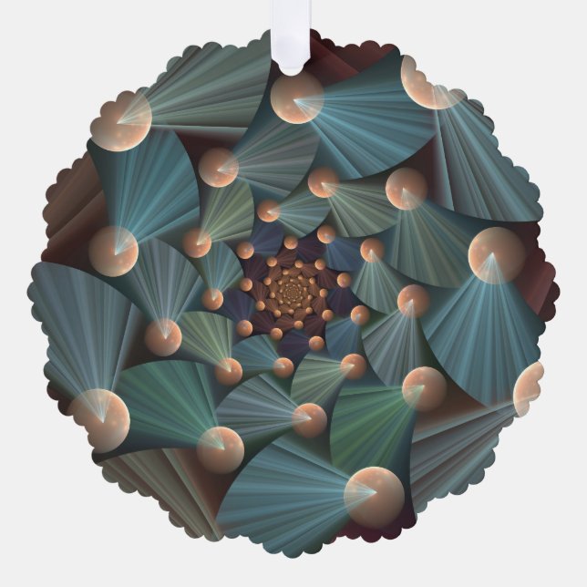 Adorno De Papel Resumen de arte fractal con pizarra marrón profund (Anverso)