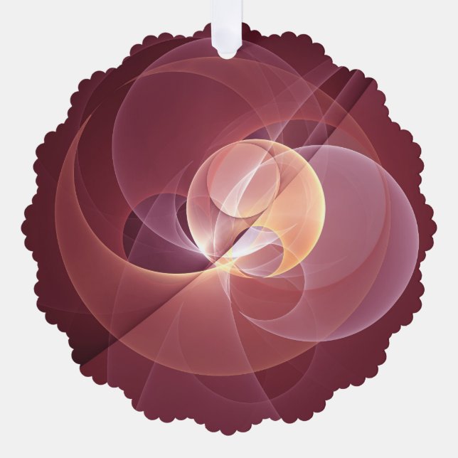 Adorno De Papel Resumen Elegante Vino Moderno Arte Fractal Rojo (Anverso)