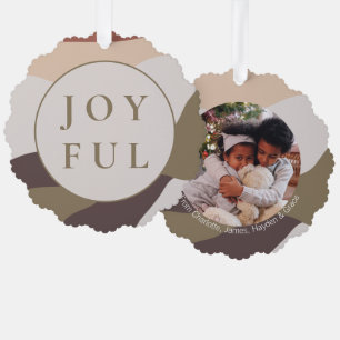Adorno De Papel Resumen retro Navidades alegres foto personalizada