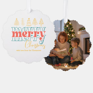 Adorno De Papel Retro juguetón grita Feliz Navidad Keepsake