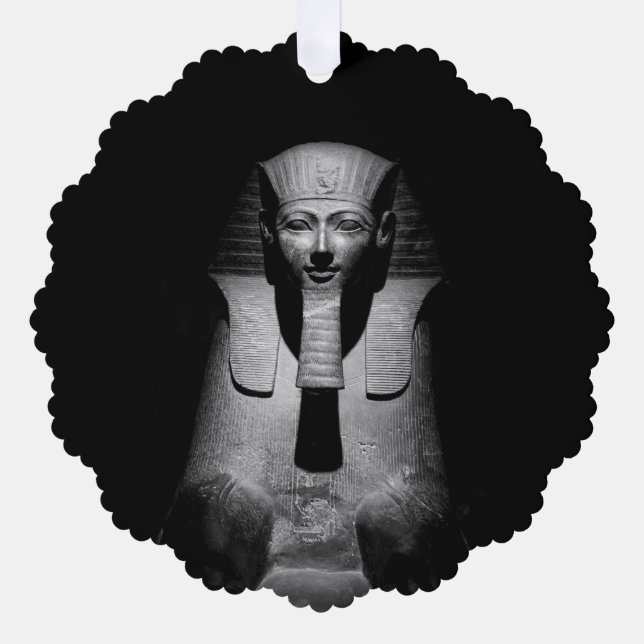 Adorno De Papel Rey del faraón blanco y negro (Anverso)
