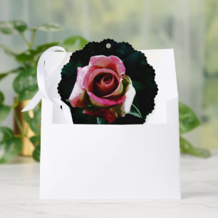 Adorno De Papel Rosa roja pintada de petróleo