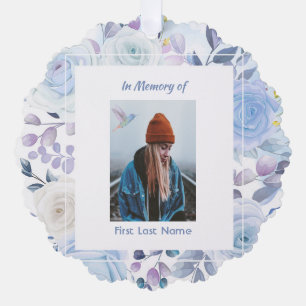 Adorno De Papel Rosas conmemorativos Keepsake Hummingbird Blue