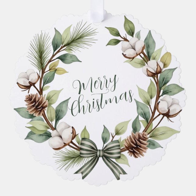 Adorno De Papel Rustic Christmas Wreath (Anverso)