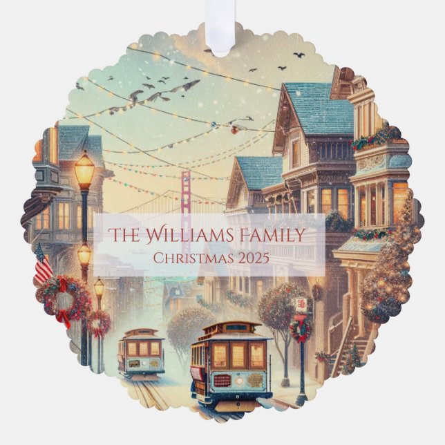 Adorno De Papel San Francisco Christmas, Personalised  (Anverso)