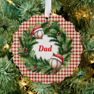 Adorno De Papel Santa Cap Baseball Dad Personalized