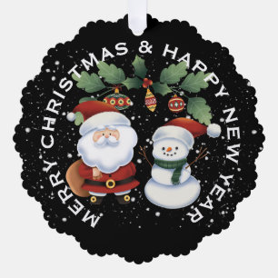 Adorno De Papel SANTA con SNOWMAN , NAVIDADES PERSONALIZADOS