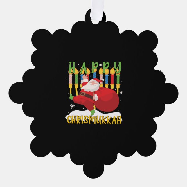 Adorno De Papel Santa Happy Chrismukkah Funny Hanukkah Navidades (Anverso)