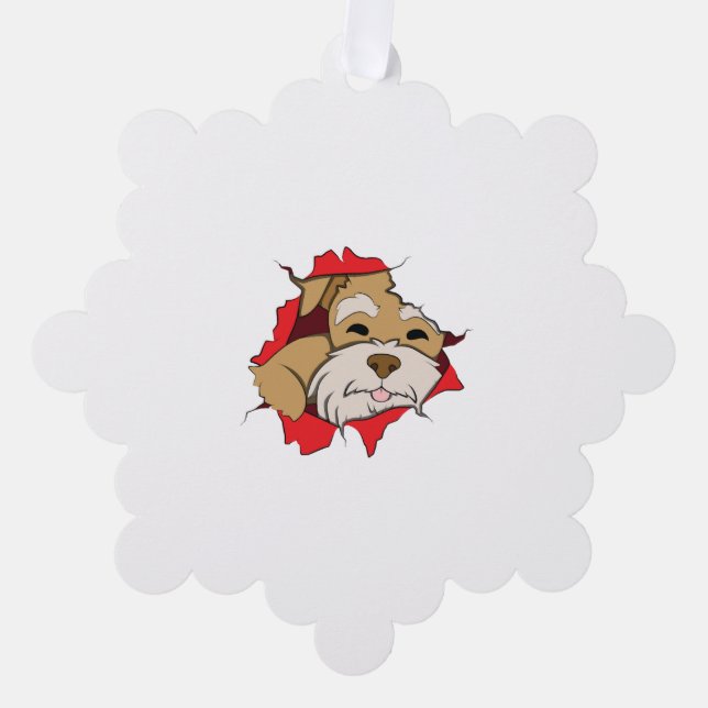 Adorno De Papel Schnauzer en miniatura (Anverso)