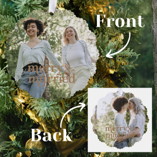 Adorno De Papel Sencilla foto de Sra. y Sra. Lesbian Newlyweds