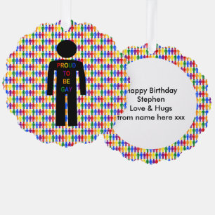 Adorno De Papel Silueta de homosexual LGBTQ y Personalizado de arc