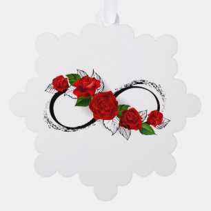 Adorno De Papel Símbolo de infinito con rosas rojas