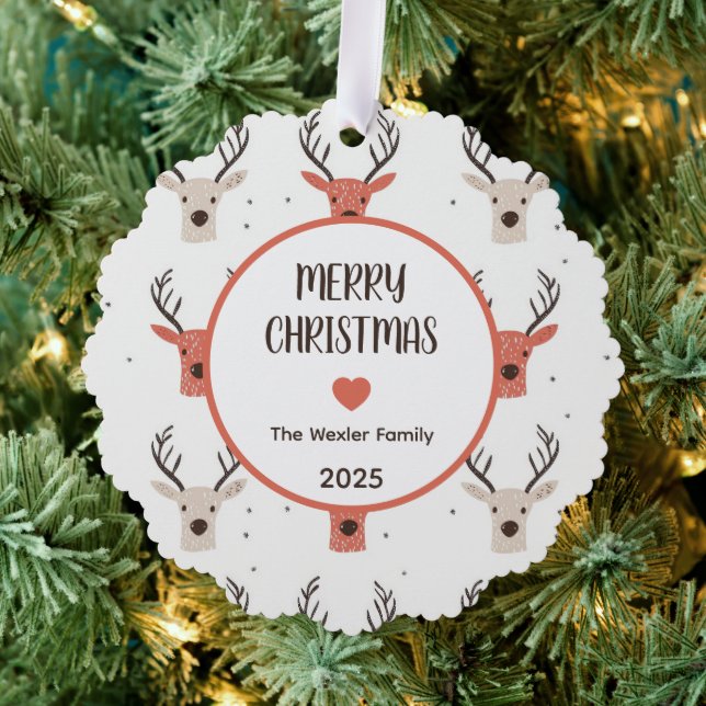 Adorno De Papel Simple reno Feliz Navidad (Insitu (árbol))