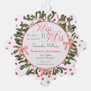Adorno De Papel Srta. Coquette Mistletoe Bridal Shower