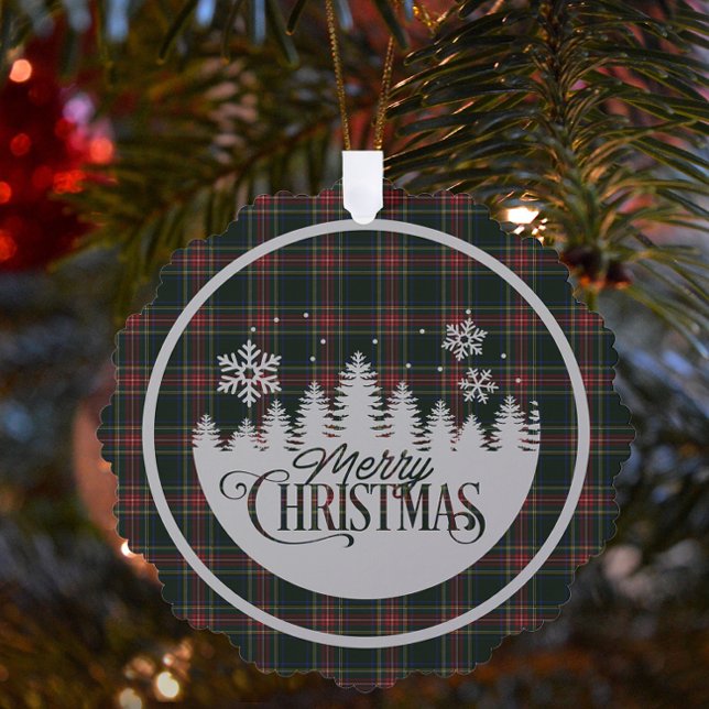 Adorno De Papel Stewart Black Modern Scottish Tartan Navidades (Subido por el creador)