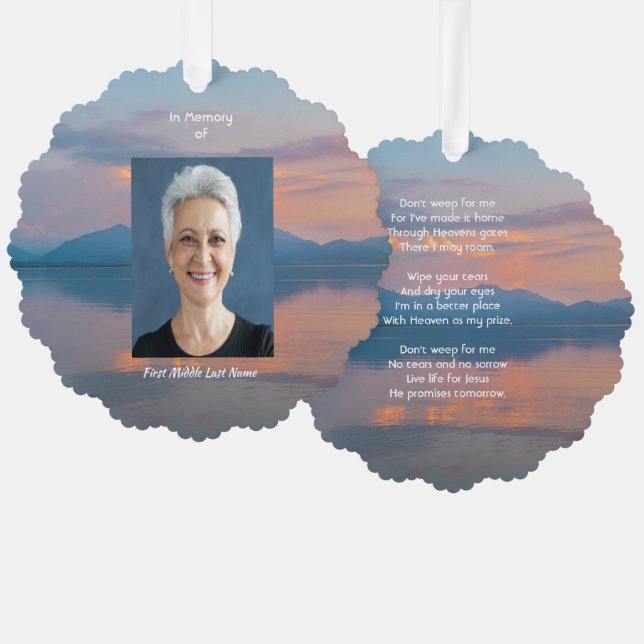 Adorno De Papel Sunset Evening Sky Dusk Memorial Pocket Keepsake (Anverso/Reverso)