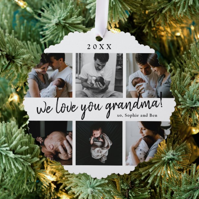 Adorno De Papel Te amamos el collage de fotos de la abuela 6 (Insitu (árbol))