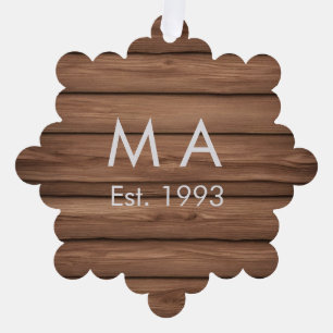 Adorno De Papel Texto de fecha de año de la carta de nombre del bo